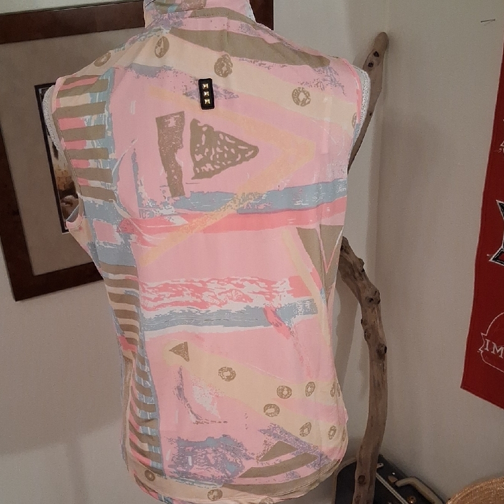 Jamie Sadock Pink Abstract Sleeveless Blouse - Picture 3 of 7